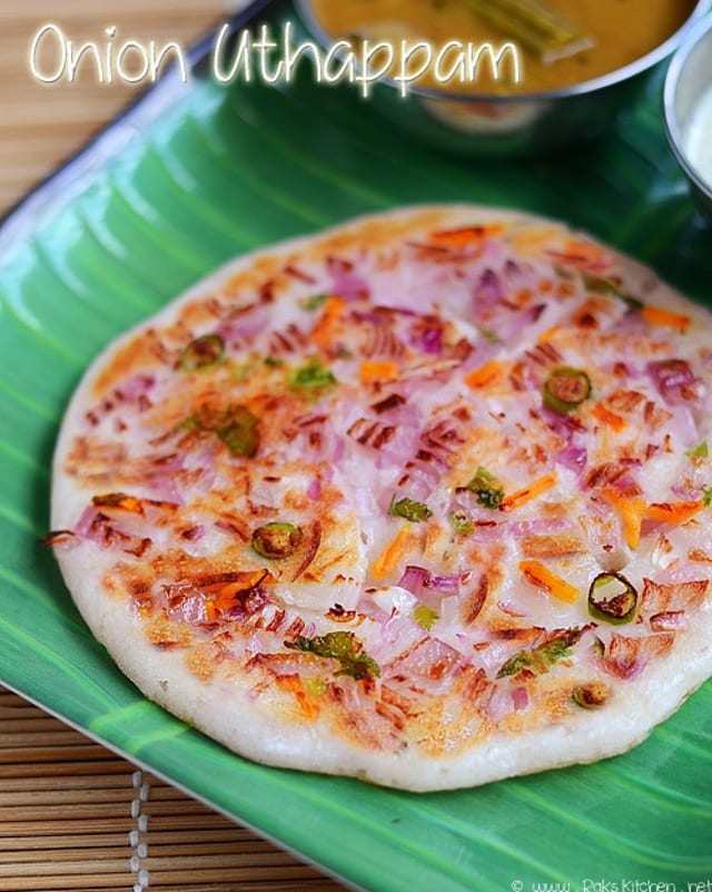 Onion And Chilli Uttapam.